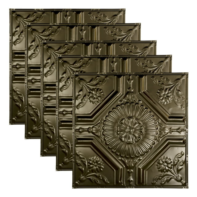 Great Lakes Tin Rochester Bronze Burst 2ft x 2ft Nail Up Ceiling Tiles (5 Pack)