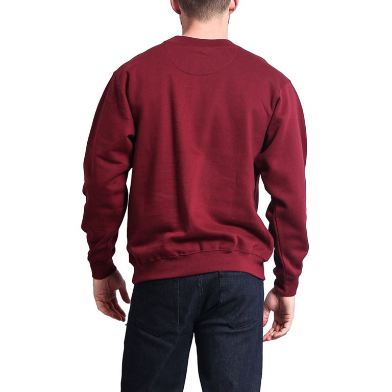 G-Style USA Men's Long Sleeve Solid Fleece Crewneck Sweatshirt MSC13126 -  Burgundy - X-Large 