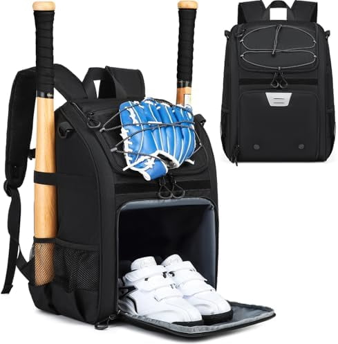 Voylla Youth Baseball Bag, Softball Bag for Girls & Boys, Kids Baseball Backpack with Shoes Compartment, 2026 Upgrade Design, Pro-Grade Storage