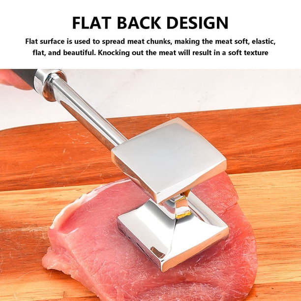 Marteau attendrisseur de viande en aluminium robuste, à pointes et surface plane double face, pour steak, poulet, poisson, porc Marteau attendrisseur de viande en aluminium robuste, à pointes et surface plane double face, pour steak, poulet, poisson, porc