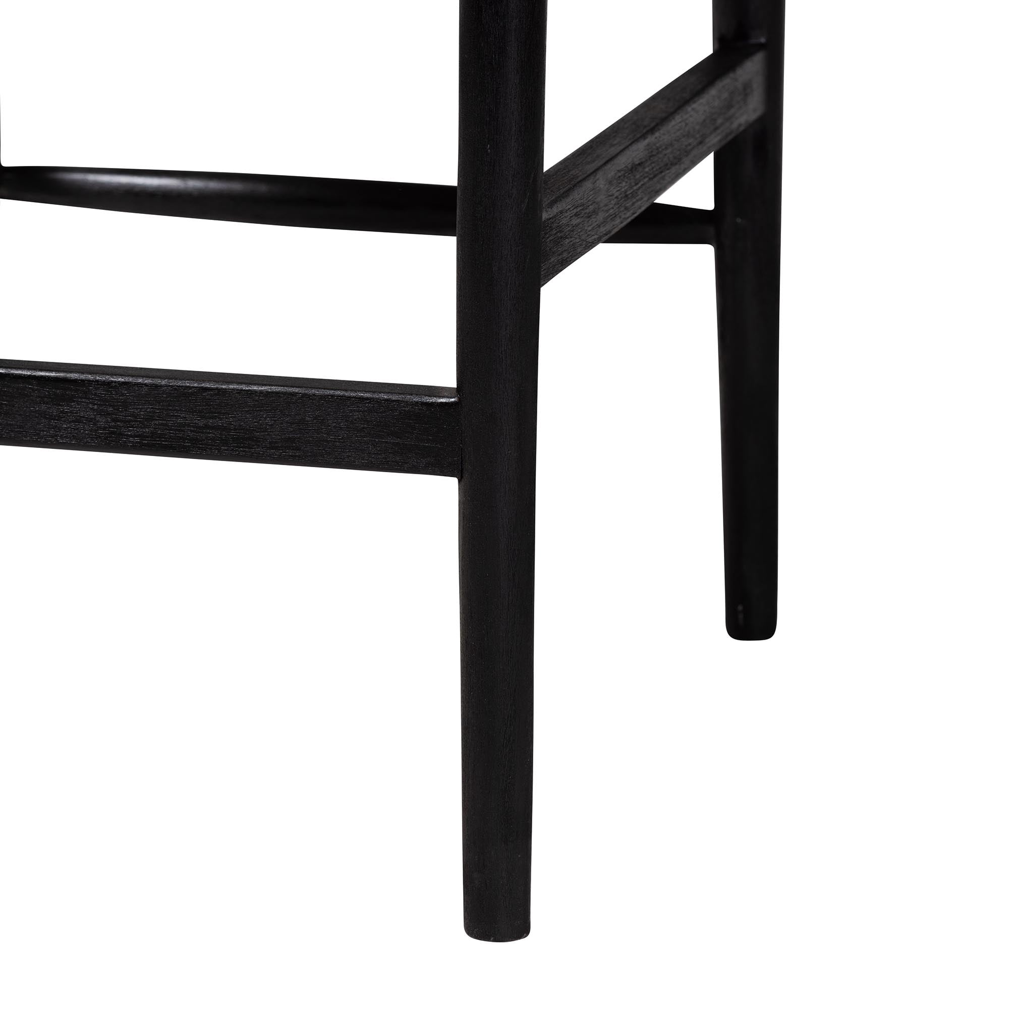 bali & pari Fika Boho Counter Stool, Counter Height, Black
