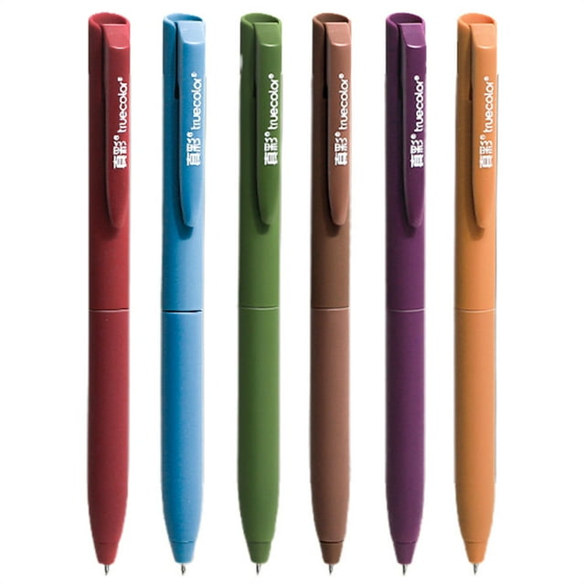Colored Gel Pens 6-Pack - Retractable No-Smear Gel Ink Pens For Journaling, Note Taking & Creative Writing, 0.5Mm Fine Point (5Ml Ink Capacity)