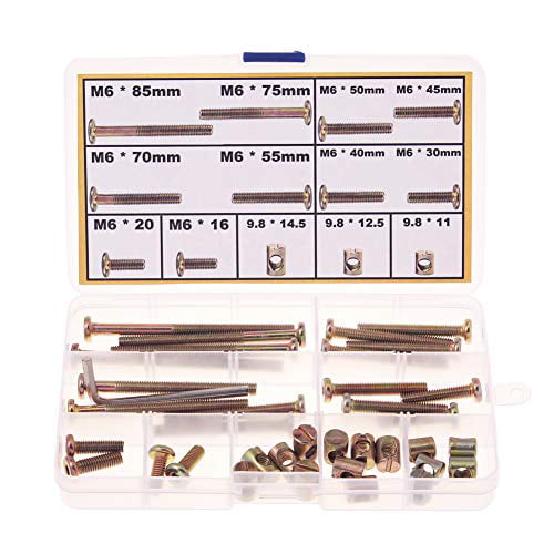 M6 Crib Screws and Bolts Replacement Hardware Kit for Baby Crib Bunk Bed Cot 