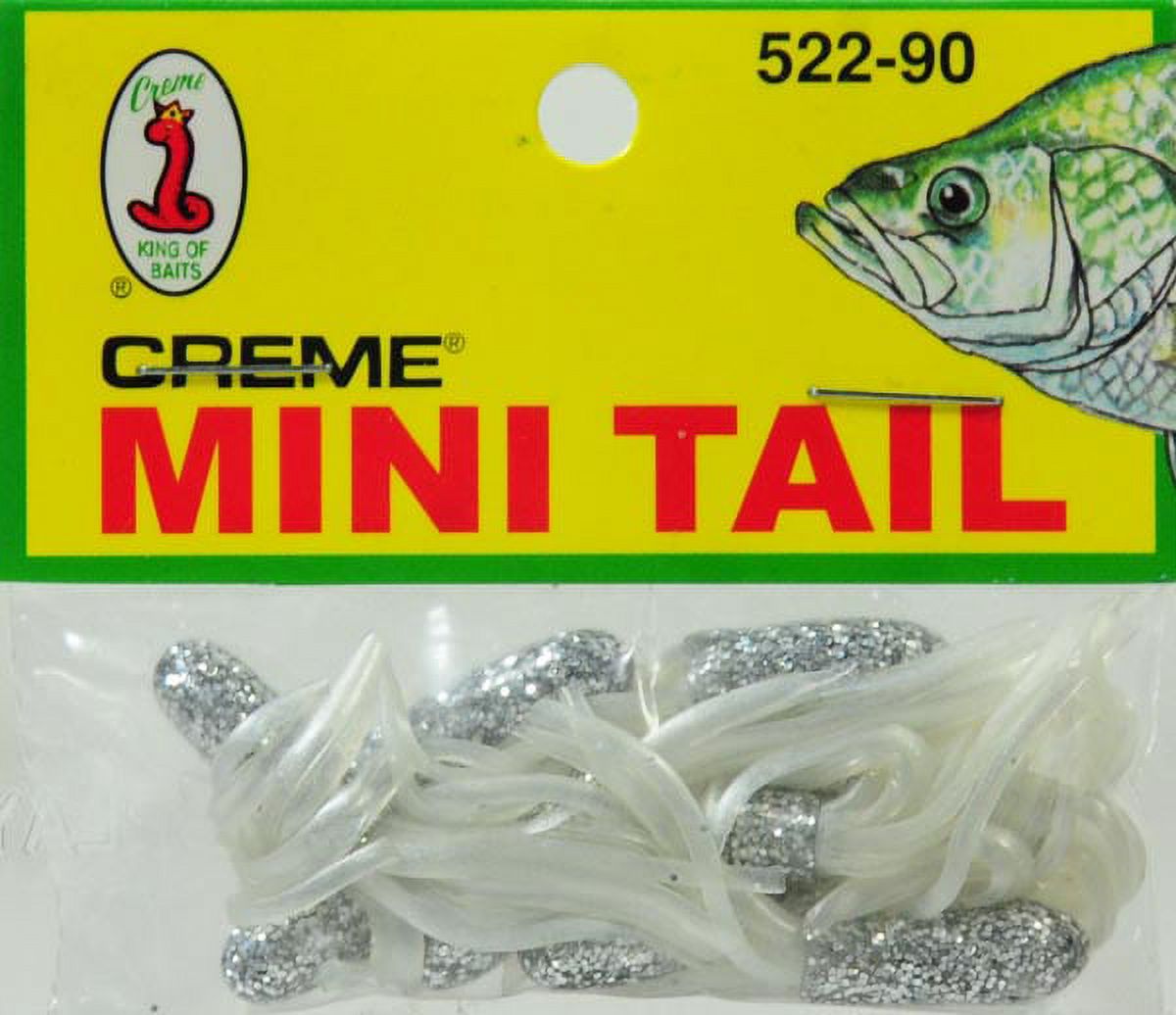 (6 pack) Creme 1.5" Mini Tail Lure, Silver Glitter & Pearl