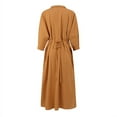 thumbnail image 4 of ZANZEA Women Full Sleeve V-Neck Lapel Collar Wrap Dress Long Dresses, 4 of 12