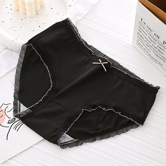 Juslio Girls Butt Lifting Soft Breathable Teen Girls Bow Brief Character Underwear Mid Waist Cotton Panties