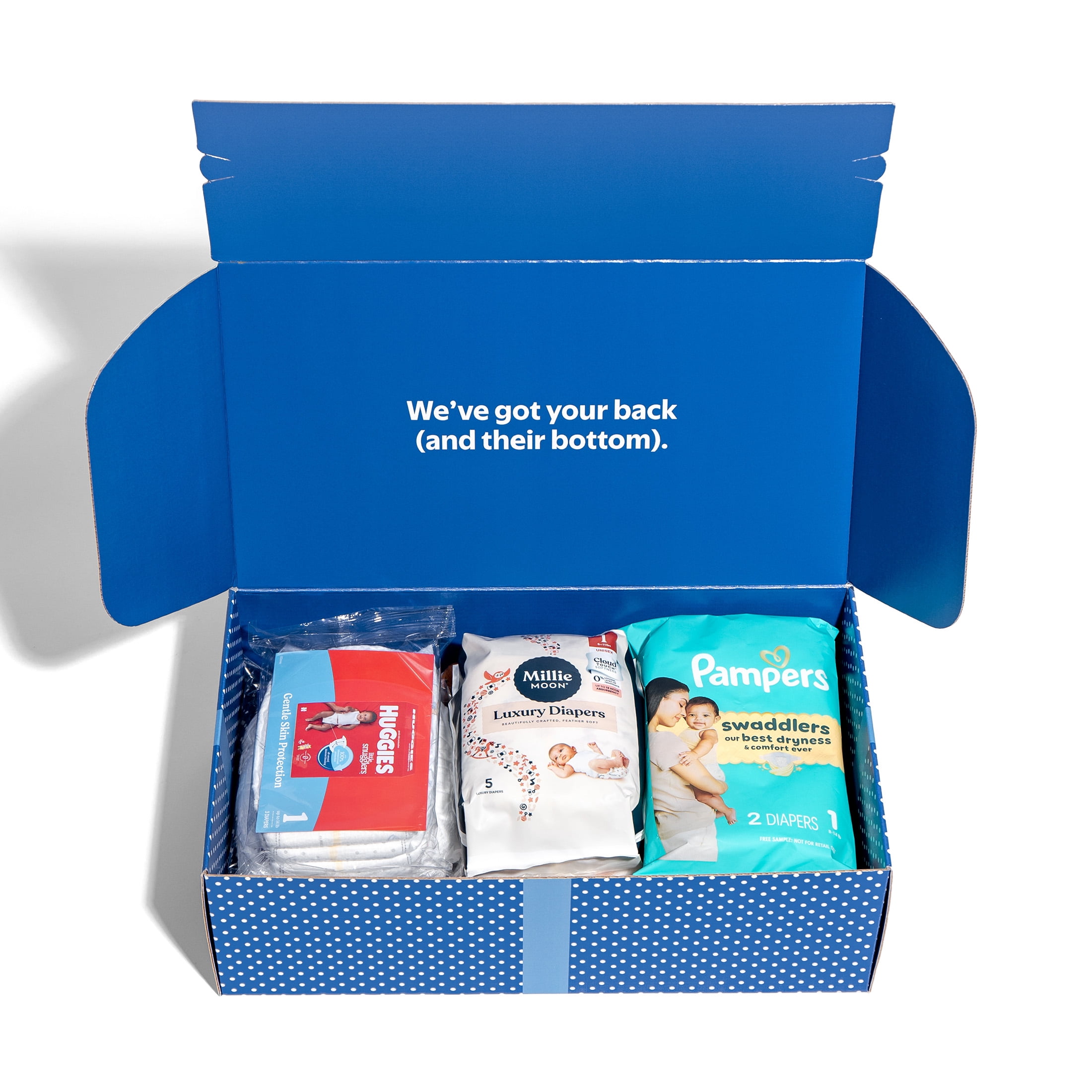 Baby Trial Kit of Diapers, Samples from 7 Brands, Sizes Newborn to Size 3