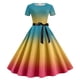 thumbnail image 1 of WILLBEST Vestidos para Mujer Vestido de Fiesta de Noche de Manga Corta con Cuello Redondo y Estampado de Los Años 50 Chica, 1 of 2