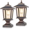 thumbnail image 1 of Luces Solares para Poste Derynome Impermeables Bronce Paquete de 2, 1 of 7