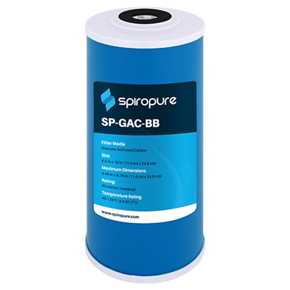 SpiroPure Cartouche d'Eau à Charbon Actif Granulaire 20 Microns, 6 Boîtes