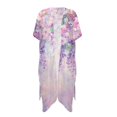 thumbnail image 2 of SCRAWLGOD Hummingbird Cherry Blossom Print Kimono Swimsuit Coverup Dragonfly Print Flowy Quick Dry Beach Cover Up Soft Breathable Bathing Suit Cover Up for Women, 2 of 6