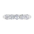 thumbnail image 3 of 1 Carat (ctw) 5-Stone Diamond Wedding Band Ring in 14K White Gold (Ring Size 7.75), 3 of 4
