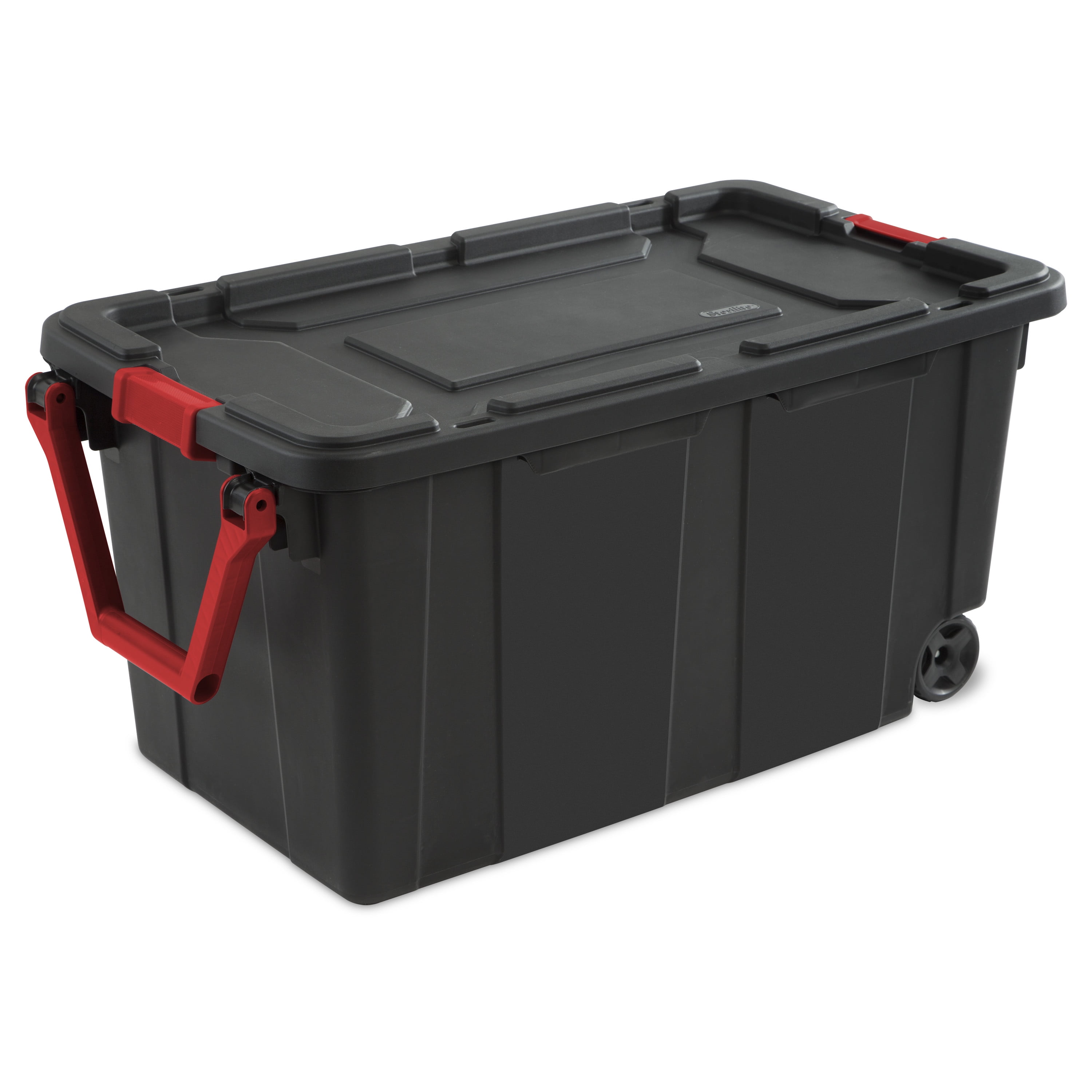 Sterilite 40 Gallon Rolling Storage Container Tote Bin Box with Handle,  Clear