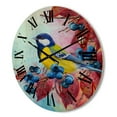 thumbnail image 3 of Designart 'Bright Bird Bullfinch Sitting On A Branch of Berries II' Traditional Wood Wall Clock, 3 of 5
