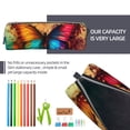 thumbnail image 5 of Haiem Vibrant Rainbow Butterfly A Print Leather Pencil Case Art Supplies Case Zipper Pencil Pouch Stationery Storage Pencil Bag, 5 of 7