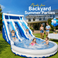 thumbnail image 6 of 20.6 FT Large Inflatable Water Slide with Dual Slides, Splash Pool & Air Blower, Summer Backyard Water Park for Kids, Blue, 6 of 11