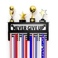 thumbnail image 1 of Metal Medal Hanger Display, Medal Holder Awards Trophy Display Multipurpose Ribbon Trophies Display Rack Organizer Wall Mounted Metal Awards Rack with Trophy Shelf for Runners, 1 of 7