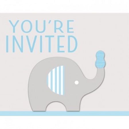 Party Central Club Pack of 48 Blue and Gray Little Peanut You're Invited Boy Party Invitations 5"