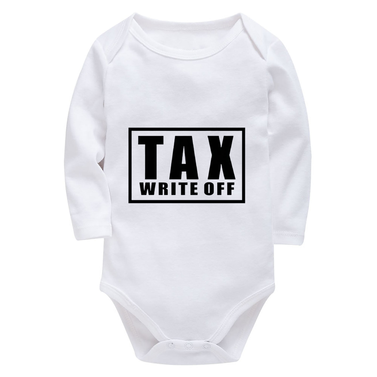 Tax Write Off Body Suit Baby Long Sleeve Gender Neutral Coming Home Outfit Newborn White 12 Month Boy Onsies