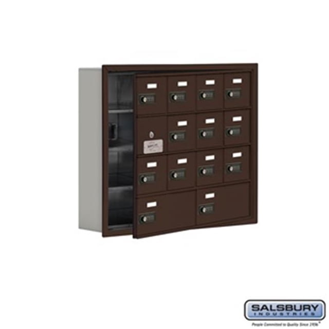 SalsburyIndustries 19145-14ZRC Cell Phone Storage Locker With Front Access Panel - 4 Door High Unit, Bronze