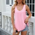 thumbnail image 6 of Tittly Tank Tops Vest for Women Women's Solid Color Fashionable Casual Round Neck Sleeveless Camisole Top Womens Tops Vest Tops for Women Pink M, 6 of 8