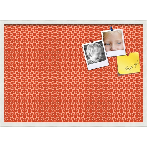 PinPix ArtToFrames 32x22 Custom Cork Bulletin Board Poster Board Has a Fabric Style Canvas Finish, Framed in Satin White Frame (PinPix-597)