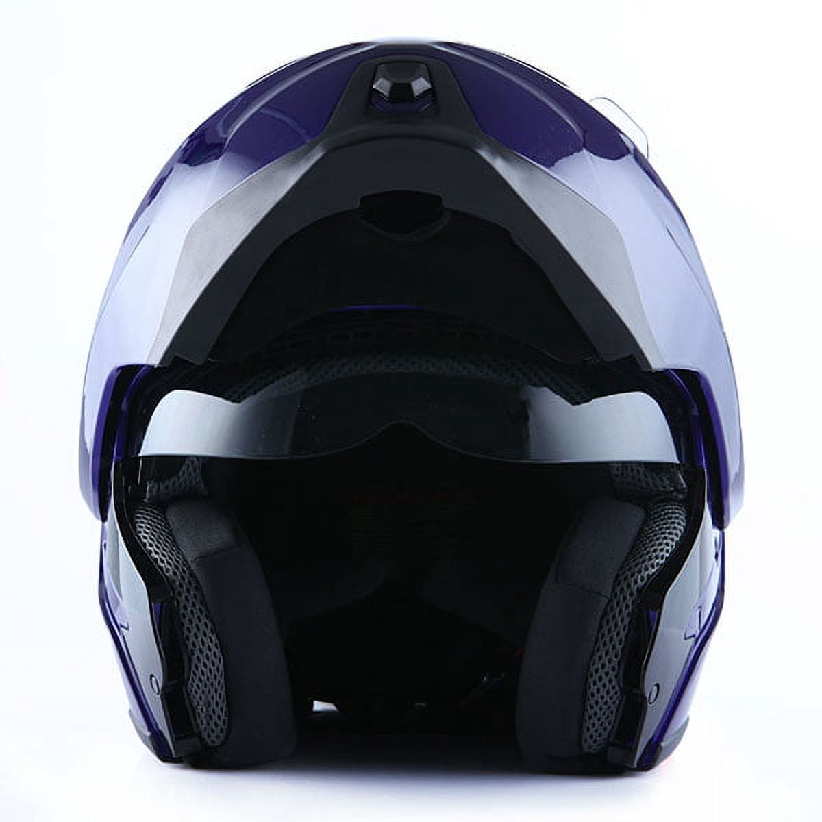 1Storm Motorcycle Street Bike Modular/Flip up Dual Visor/Sun Shield Full Face Helmet HG339 Glossy Blue