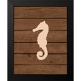 thumbnail image 2 of Robinson, Tamara 20x24 Black Modern Framed Museum Art Print Titled - Nautical Wood Seahorse, 2 of 5