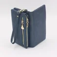 thumbnail image 2 of Cartera de cuero pulido opaco de gran capacidad para mujer, bolso de mano con doble cremallera, monedero para teléfono, tarjetero, billetera multibolsillo, 2 of 5