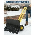 thumbnail image 7 of Heavy Duty Metal Snow Shovel with Wheels, 7-Position Angled & Height Adjustable Ergonomic Handle, Rolling Snow Pusher for Driveway, Sidewalk, Doorway, Pavement - Yellow Handle, Spec: 50, 7 of 7