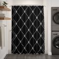 thumbnail image 2 of Black Plaid Shower Curtain - Water Repellent Fabric Shower Curtains Washable, Farmhouse Art Checkered Modern Decorative Polyester Cloth Bathroom Curtains Modern Bath Decor 36"x72", 2 of 8