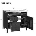 thumbnail image 6 of 36" Bathroom Vanity Sink, Vanity Cabinet with Ceramic Sink and Tip-out Drawers, Freestanding Bathroom Sink Base Vanities Cabinets for Bathroom, Easy Assembly, Black, 6 of 7