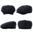 thumbnail image 6 of TOP-EX L/XL/XXL Mens Wool Tweed Newsboy Cap 8 Panel Flat Gatsby Driving Hat Navy Blue Herringbone XL, 6 of 7
