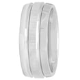 thumbnail image 2 of Men’s Gray Cobalt Domed Double Grooved Wedding Band - Mens Ring, 2 of 4