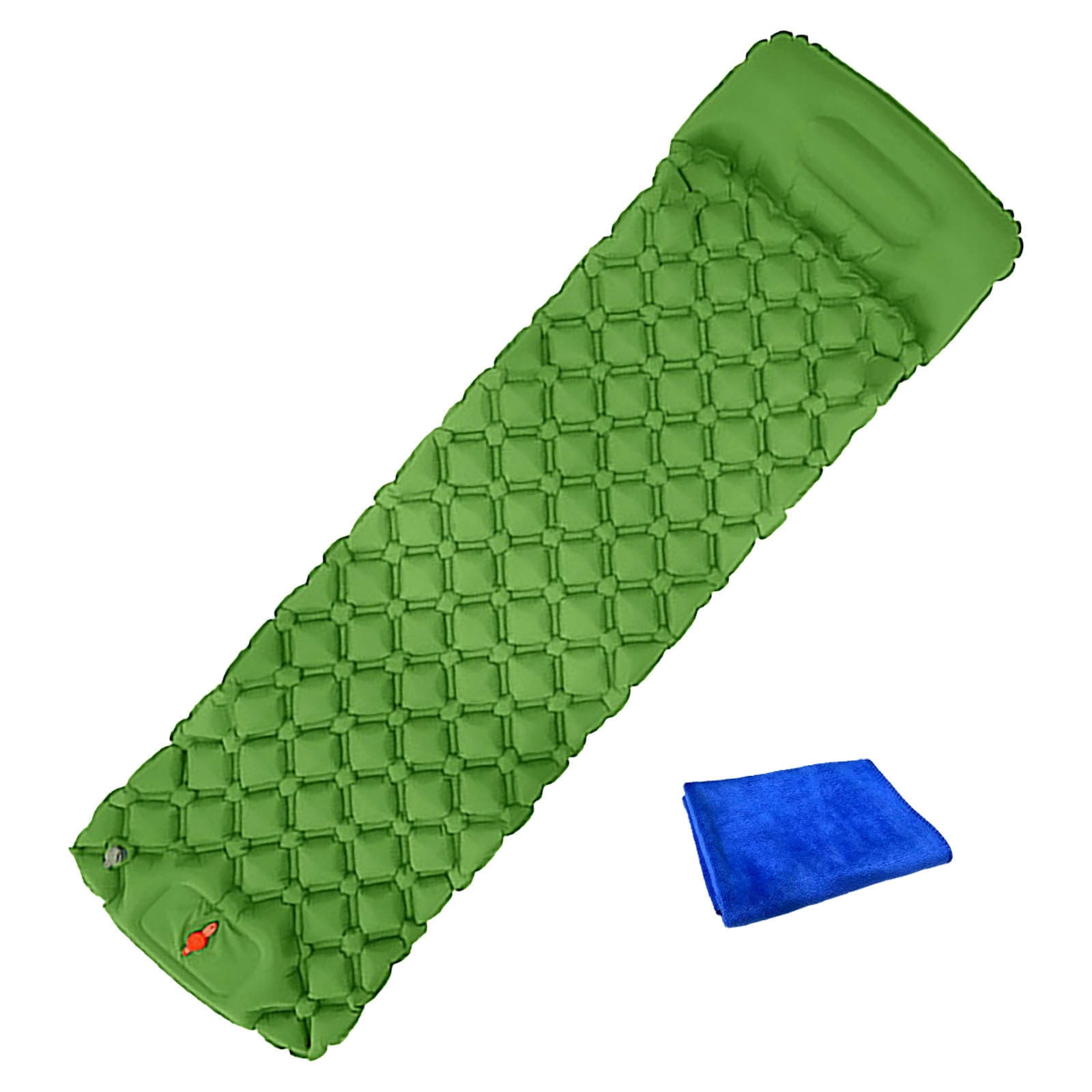 Thick Foam Self-Inflating Camping Sleeping Pad, Portable Travel Air Mattress with Built-in Pump, Lightweight Car Tent Bed Includes 1 Towel for Outdoor Trips