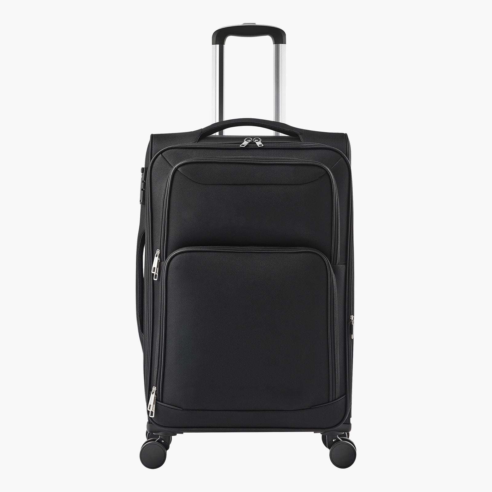 KFFKFF Softside Expandable Spinner Luggage 24" Checked Softside Spinner Luggage with Expandable Zippered Pocket and TSA Lock