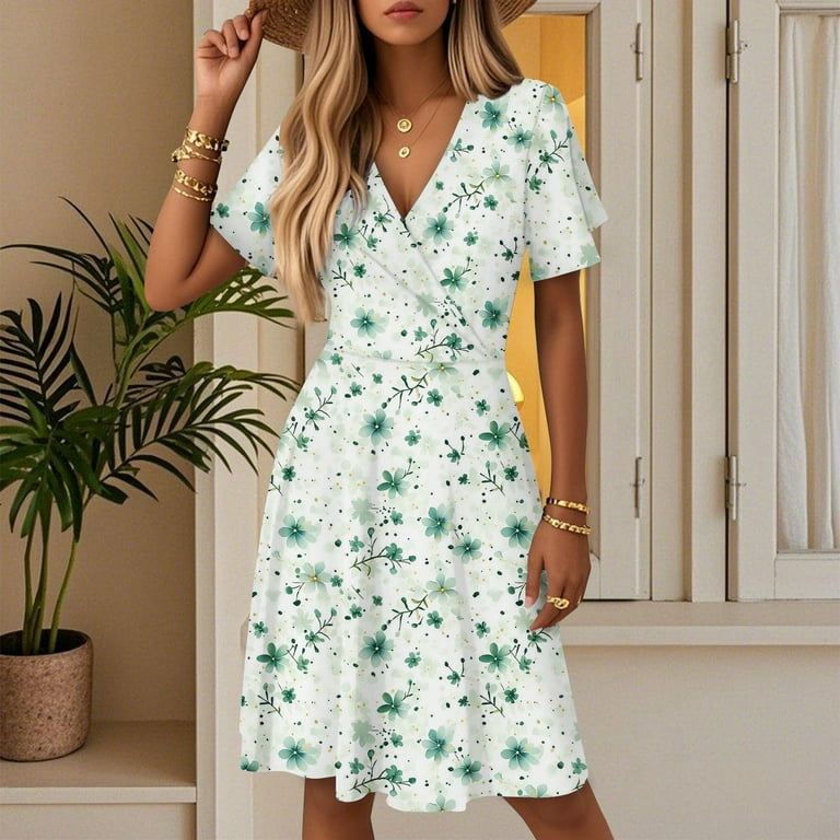 slim fit dress slacks Vintage Style Floral Swing Dress: Perfect Cottagecore Mother's Day Sun –  Canary Houze main image 0