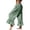 45# Green, variant on Womens Linen Pants Wide Leg Casual Cropped Ruffle with Ties Palazzo Flowy Drawstring Loose Cute Pants with Pockets White L