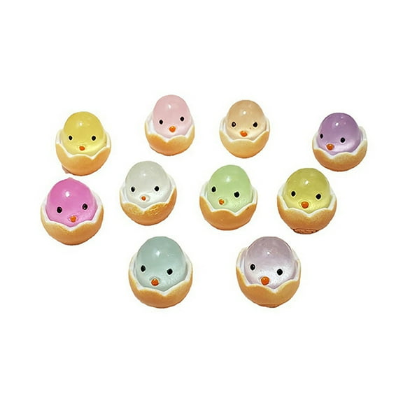10pcs Luminous Eggshell Chick Mini Figurine Micro Landscape Garden Decoration