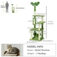 thumbnail image 3 of PawHut Arbre à Chat pour Grands Chats Adultes avec Hamac, Tour à Chat, Vert, 3 of 9