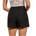 thumbnail image 6 of PiGOGI Women's Zipper Irregular Skirt Shorts Solid Color Casual Summer Divided Skort with Pockets Black L, 6 of 7