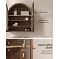 thumbnail image 4 of Arched Wall Cabinet, Large Wood Bathroom Medicine Cabinet Wall Mounted Cupboard, Modern Floating Storage Cabinet with Acrylic Door Adjustable Shelf, Wood Organizer (Brown-Oak), 4 of 8