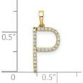 thumbnail image 3 of 14K Yellow Gold Diamond Letter P Initial Pendant (Width 9.15) (Length 16.67) - Jbsp, 3 of 5
