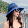 thumbnail image 4 of D-GROEE Women Straw Hat Beach Sun Cap Flower Decor Lady Braided for Travel Decoration Summer Vacation Soft Lightweight and Breathable, 4 of 7