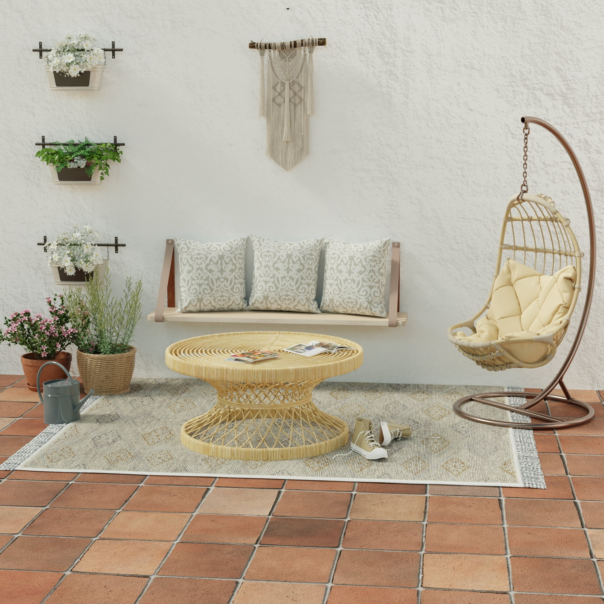 Jordan Manufacturing 22" x 22" Compote Fog Gray Damask Square Outdoor Throw Pillow (2 Pack)