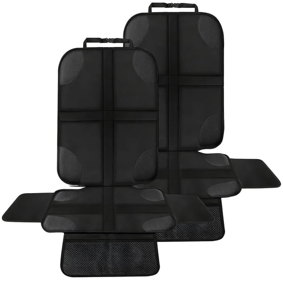 2-Pack Car Seat Protector, Features Waterproof 600D Fabric and Thick Padding, Non-Slip Backing and 2 Mesh Pockets, Universal Seat Cover Mat for Child Seats