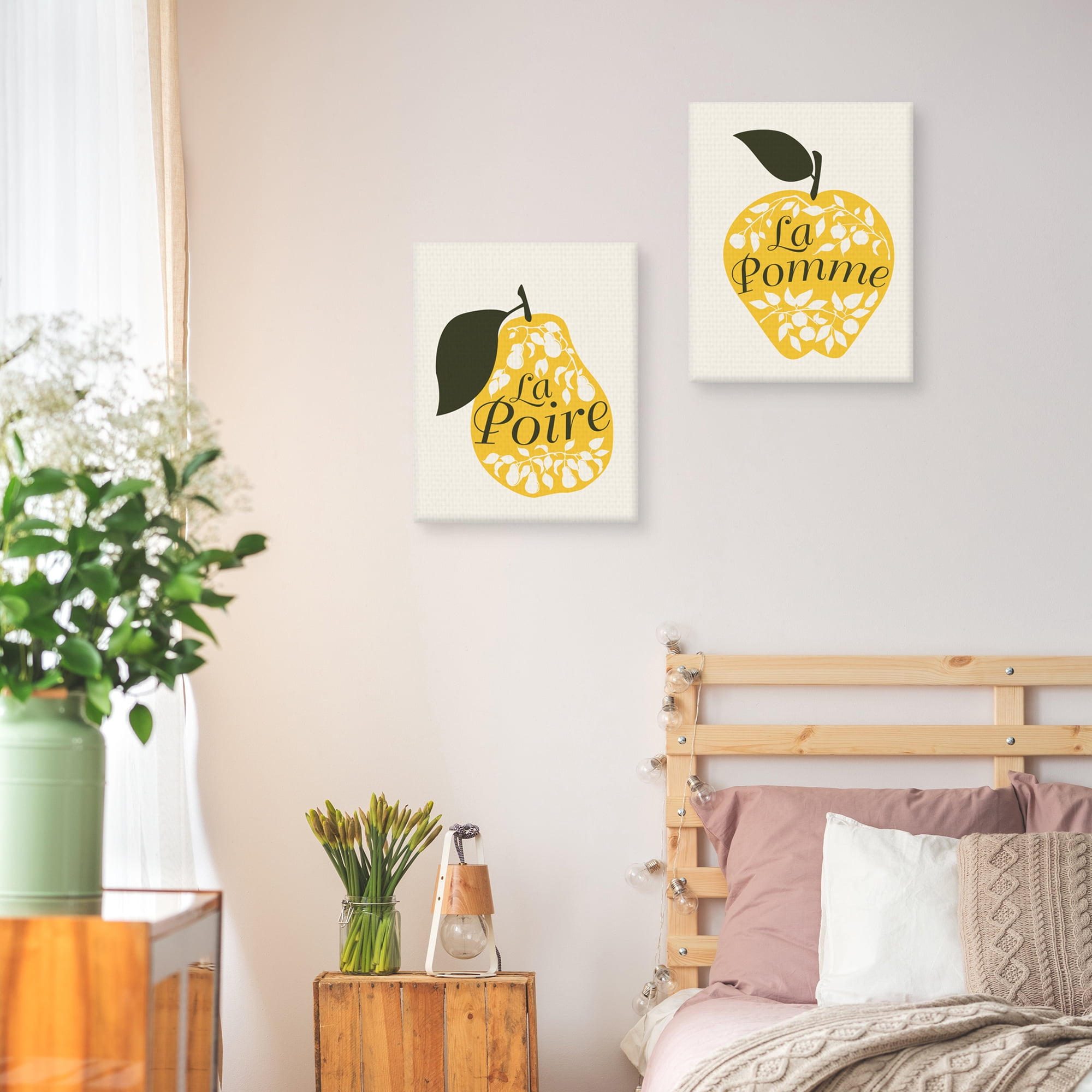Poire & Pomme by Clara Wells Set of 2 Canvas Art Prints