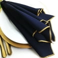 thumbnail image 2 of Eiden Linen, Gold Collection, Set of 6, Cloth Napkins, Navy Blue with Gold Trim, 2 of 7