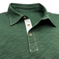 thumbnail image 5 of WREESH Men's Solid Henley Shirts Short Sleeve Turndown Collar Shirt for a Classic and Versatile Look Green, 5 of 8