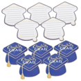 thumbnail image 3 of OULII 10Pcs Congrats Grad Card Blue Paper Graduation Cap Shaped Message Card, 3 of 8